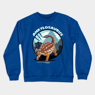 Ankylosaurus Dinosaur Design With Background Crewneck Sweatshirt